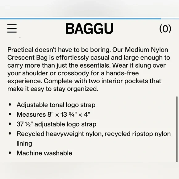 Baggu Hello Kitty Crescent Nylon Bag Purse NWT - Picture 4 of 4